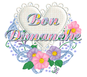 Gif animé Bon dimanche coeur fleurs